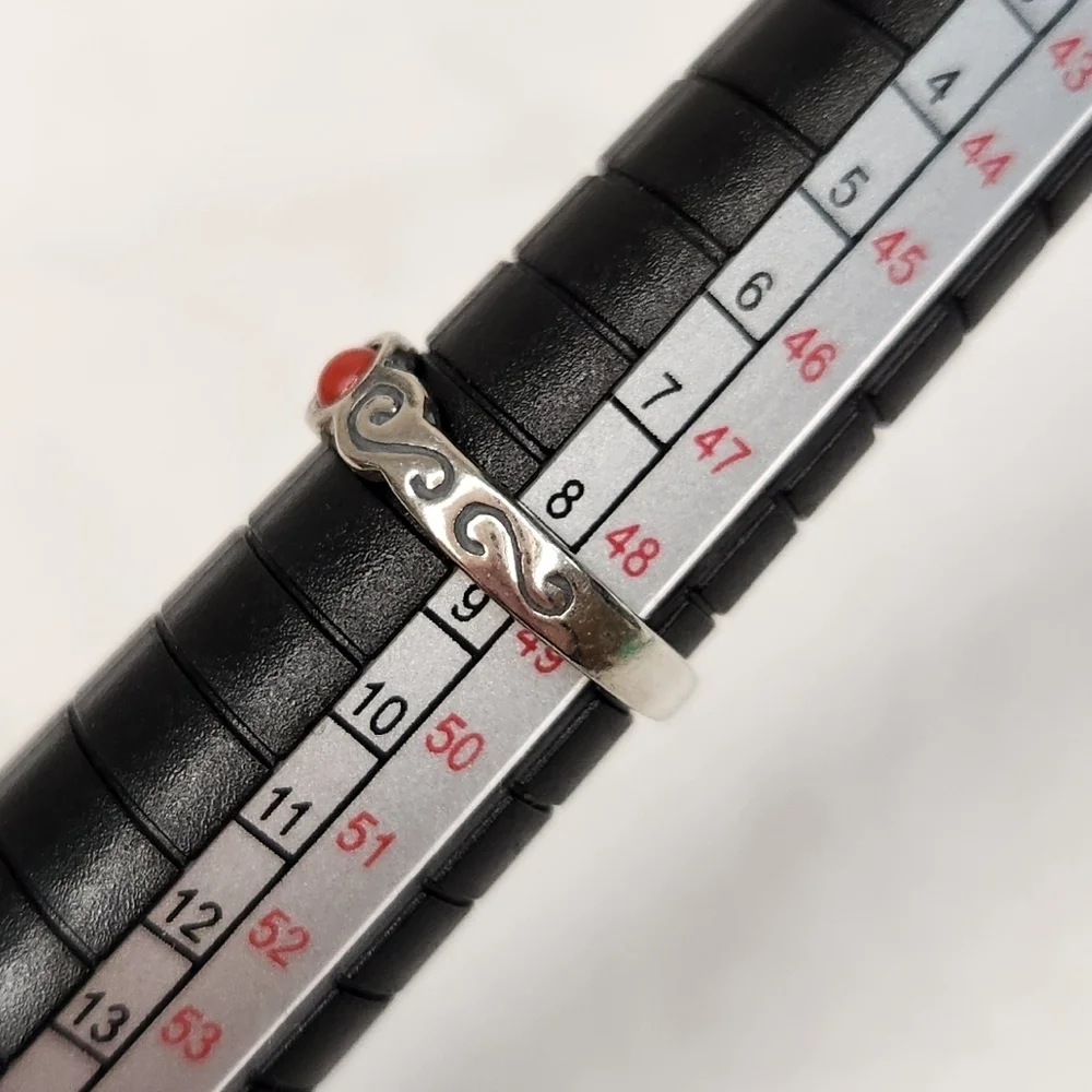 Silver red toe ring - Picture 7 of 8